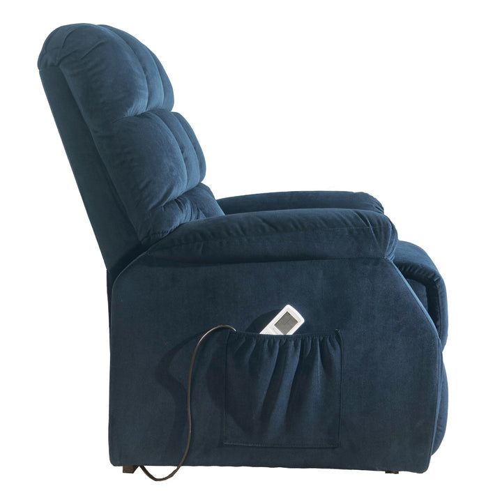 Ipompea Recliner with Power Lift &amp; Massage in Black Velvet