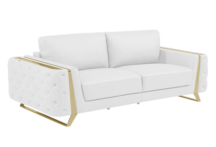 DivanItalia 1050 2-Piece Sofa Set in Top-Grain Italian Leather - White