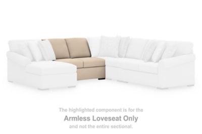LadyMae Armless Loveseat - Beige