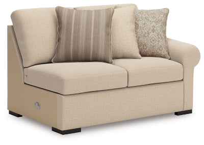 LadyMae Right-Arm Facing Loveseat - Beige - Beige
