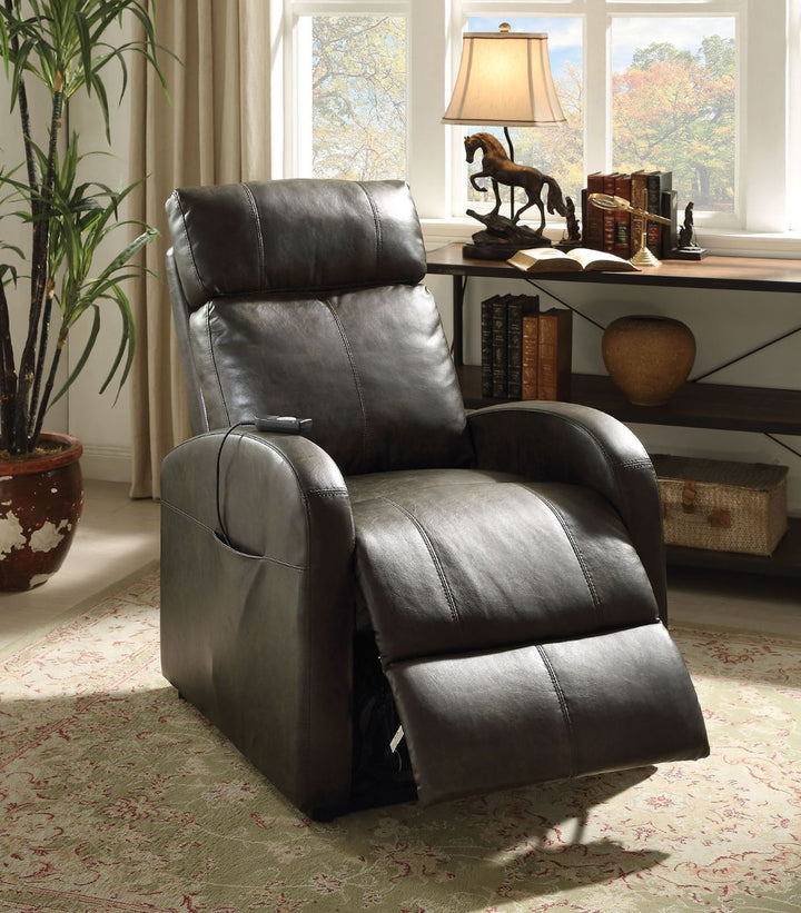 Ricardo Power  Motion Recliner with Lift in Brown Leatherette