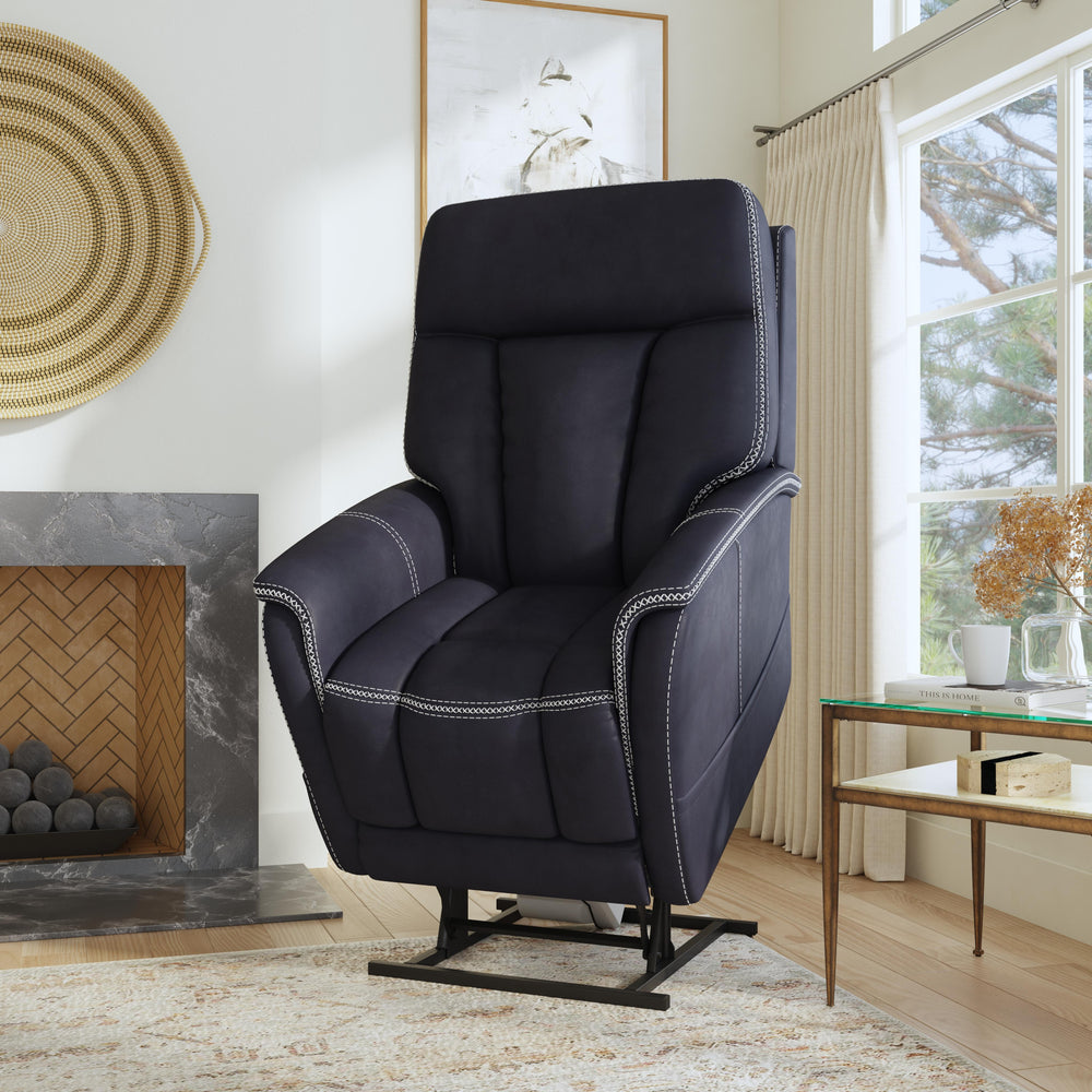 Atlas Fabric Power Lift Recliner with Power Headrest & Lumbar in Ocean