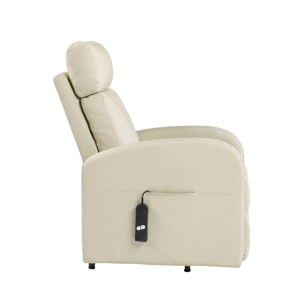 Ricardo Power Motion Recliner with Lift in Beige Leatherette
