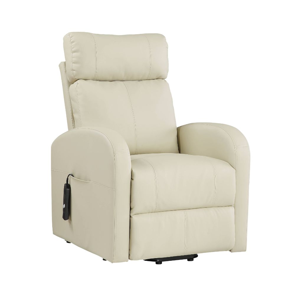 Ricardo Power Motion Recliner with Lift in Beige Leatherette