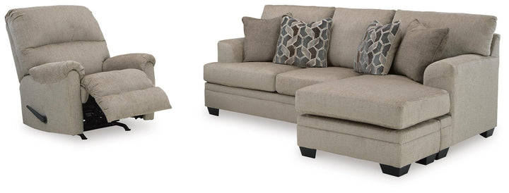 Stonemeade Sofa Chaise and Recliner - Taupe (3)