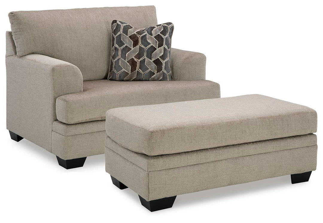 Stonemeade Oversized Chair and Ottoman - Taupe (2)