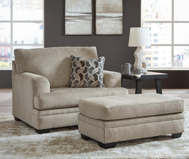 Stonemeade Oversized Chair and Ottoman - Taupe (1)