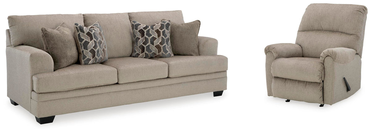 Stonemeade Sofa and Recliner - Taupe (1)