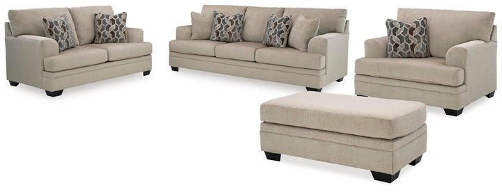 Stonemeade Sofa, Loveseat, Oversized Chair and Ottoman - Taupe (2)