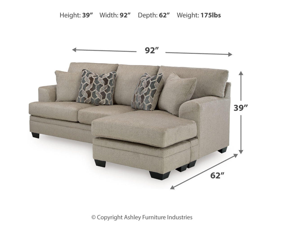 Stonemeade Sofa Chaise and Recliner - Taupe (14)