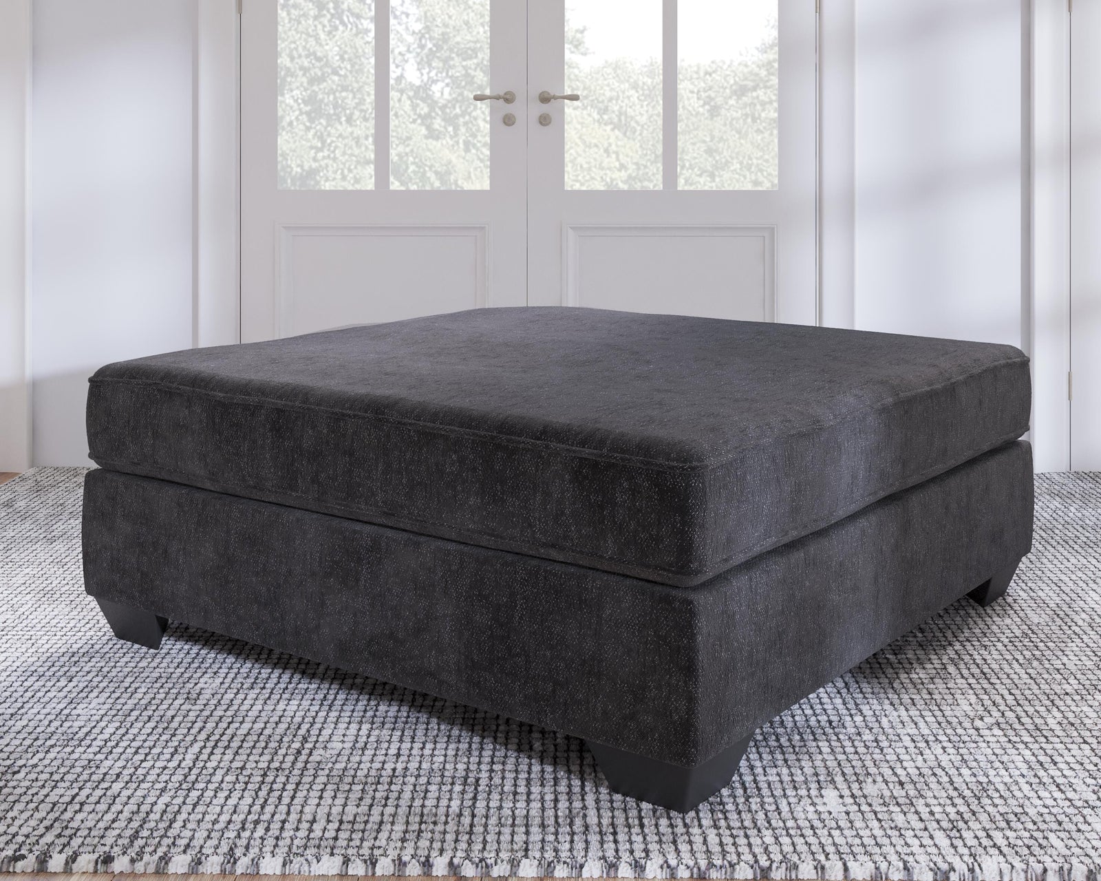 Lavernett Oversized Accent Ottoman - Dark Gray (2)