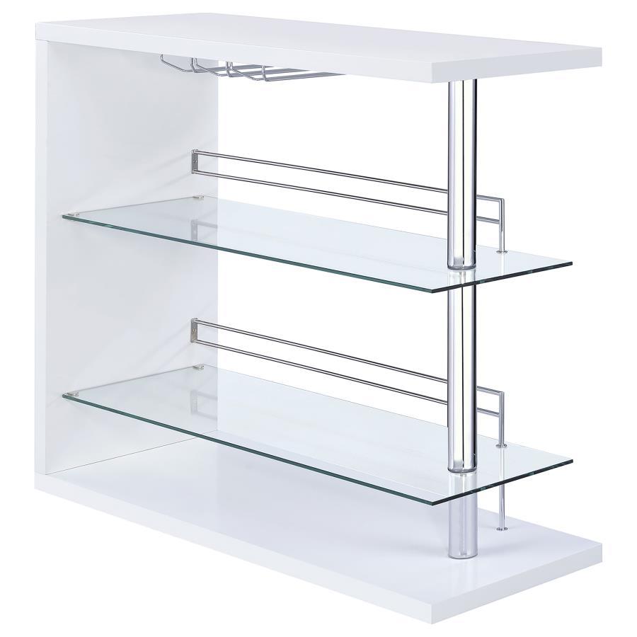 Coaster Furniture Prescott - Rectangular Home Bar Table - White High Gloss