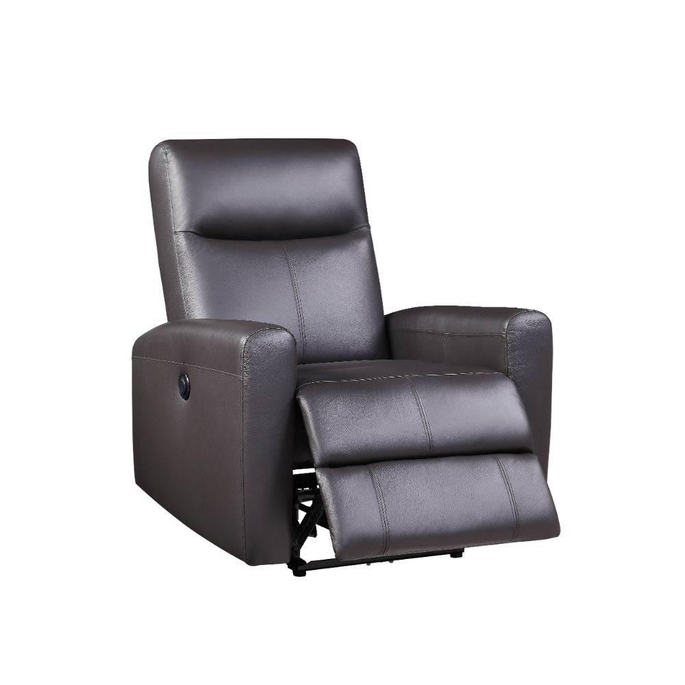 Blane Power Motion Recliner in Brown Top Grain Leather Match