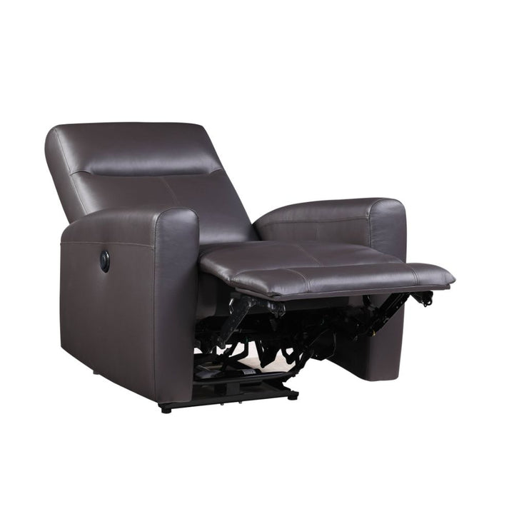 Blane Power Motion Recliner in Brown Top Grain Leather Match
