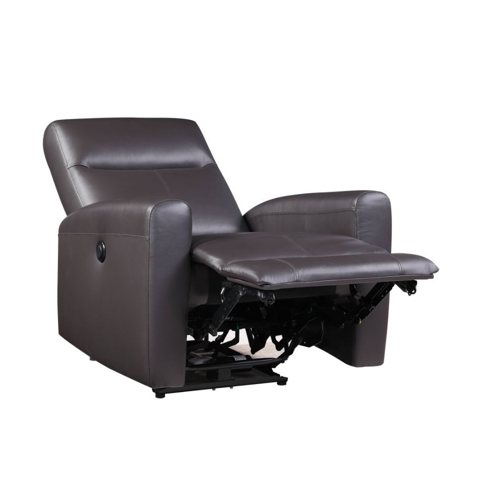 Blane Power Motion Recliner in Brown Top Grain Leather Match