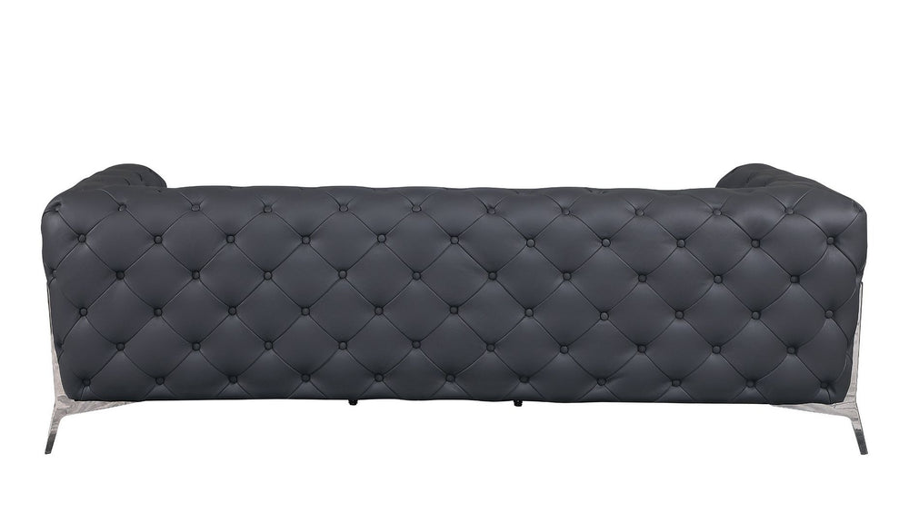 DivanItalia 970 Sofa in Top-Grain Italian Leather - Dark Gray