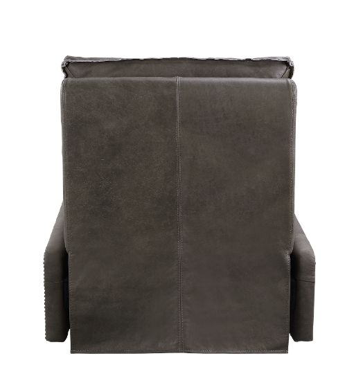 Metier Power Motion Recliner in Gray Top Grain Leather &amp; Aluminum