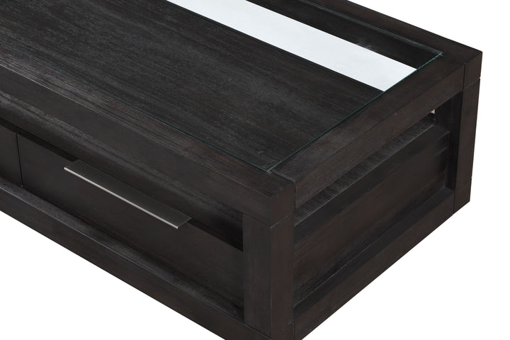 Modus Furniture Azu521 Oxford Two Drawer Rectangular Coffee Table In Basalt Grey