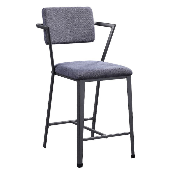 Cargo - Counter Height Chair Set of 2) - Gray Fabric & Gunmetal
