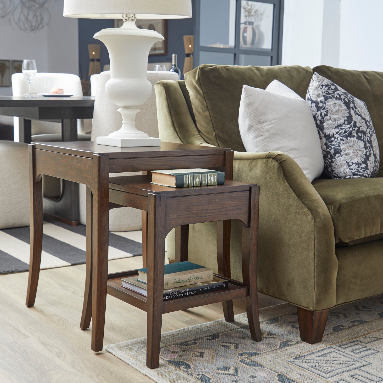 Sylvie  Tall Bunching Table  Dark Brown