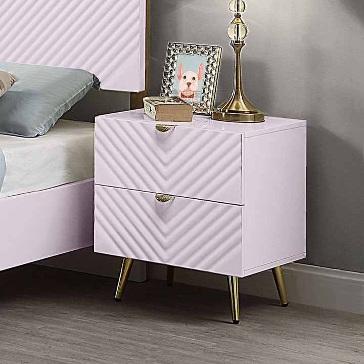 Gaines - Nightstand - Pink High Gloss