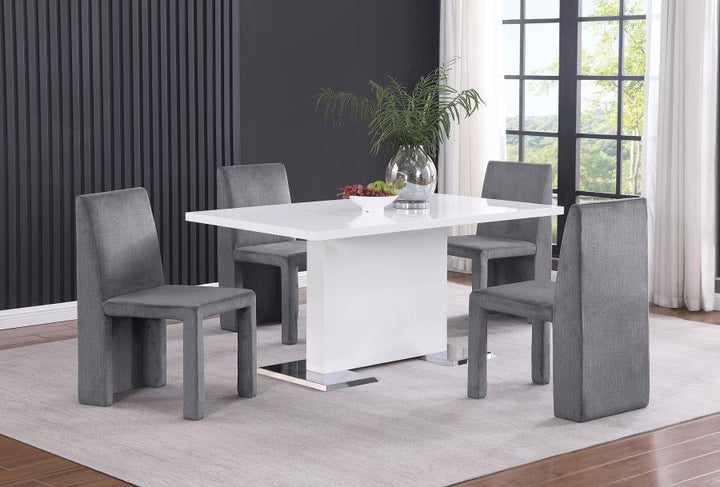 Tordera - Velvet Upholstered Dining Side Chair  - Gray