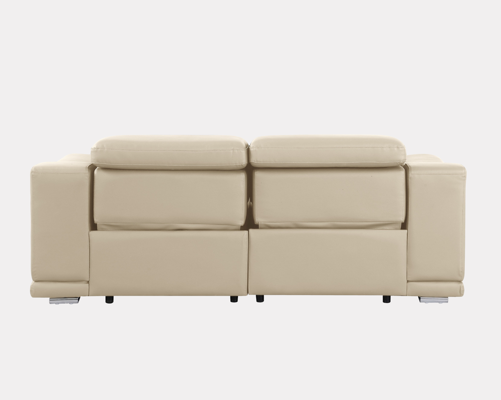 DivanItalia 9762 Beige Italian Leather Modular Loveseat - alternate view 4