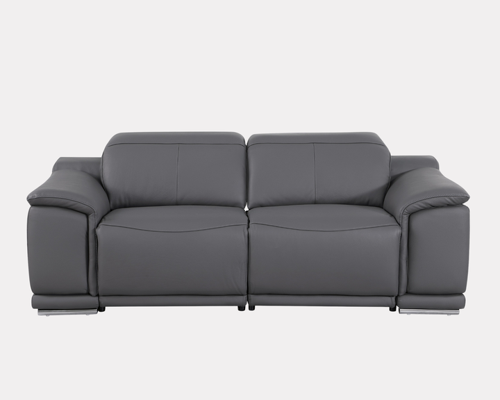 DivanItalia 9762 Dark Grey Italian Leather Modular Loveseat