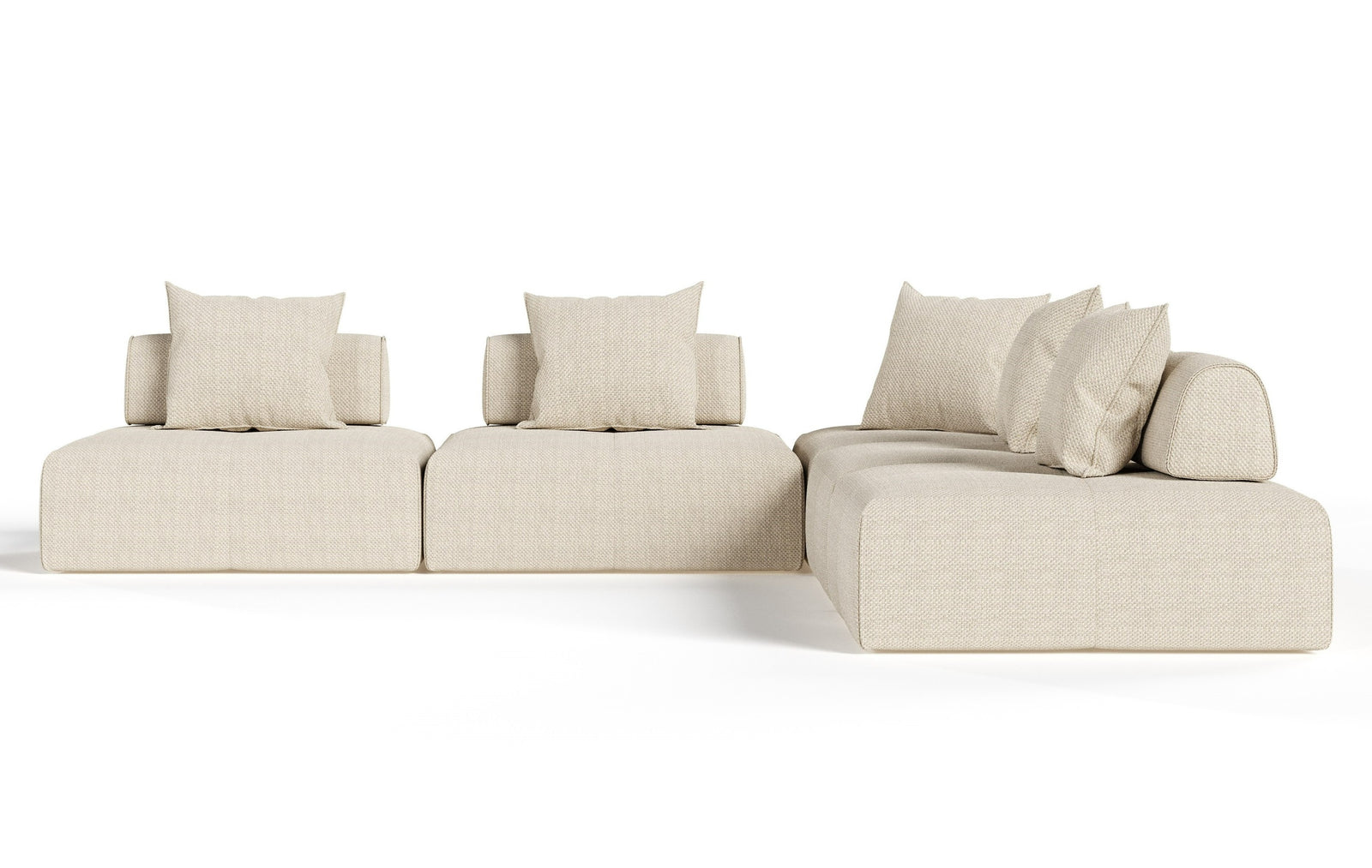 Mondo - Modern Modular Beige Fabric Sectional Sofa-5-Piece Sectional