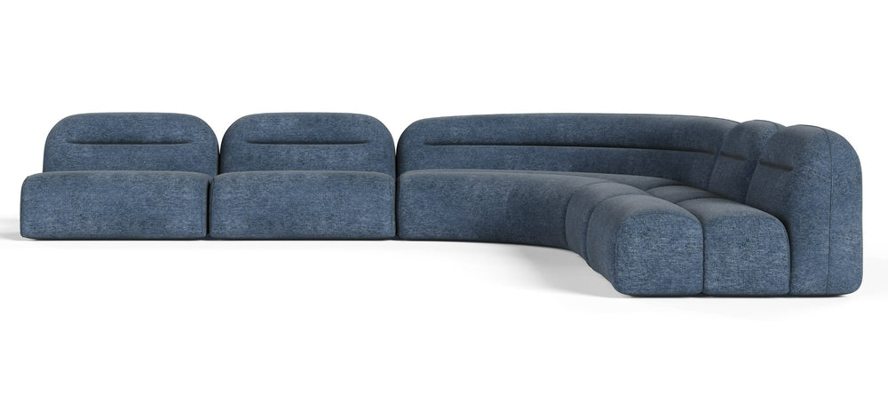 Forman - Modern Blue Fabric Modular Sectional Sofa-5-Piece Sectional