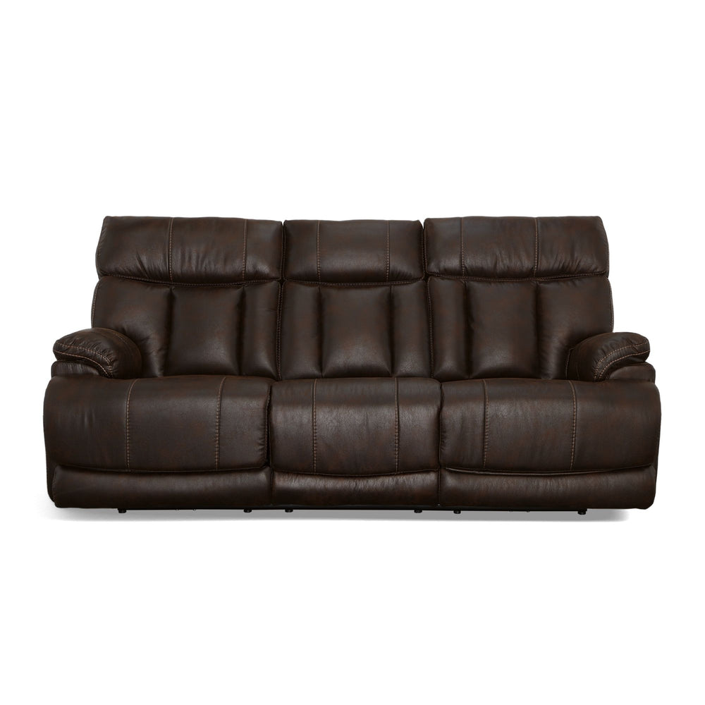 Clive Fabric Power Reclining Sofa with Power Headrests & Lumbar in Clove