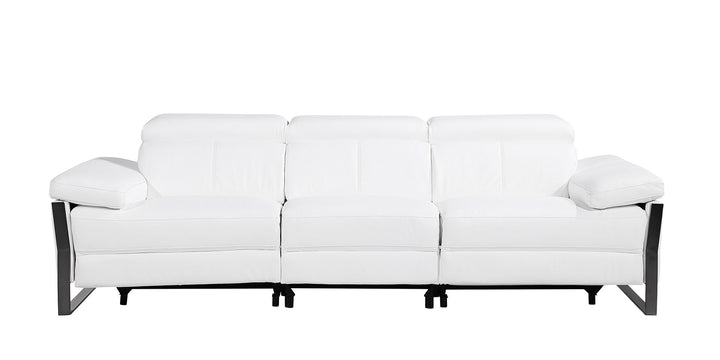 DivanItalia 1246 Modular Power Dual Reclining Sofa with Power Reclining Headrests – Top Grain Italian Leather - White
