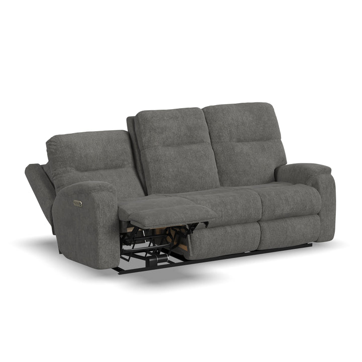 Flexsteel 2860-62L Penn  Power Reclining Sofa With Power Headrests & Lumbar  Dark Gray
