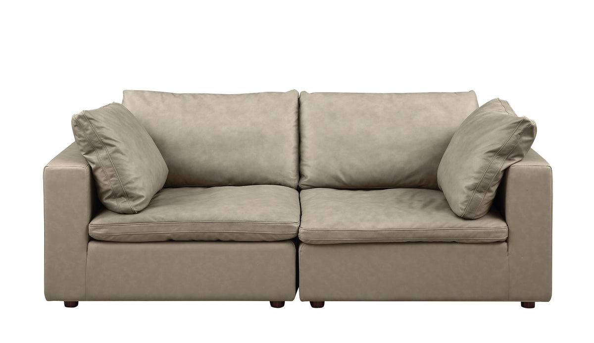 DivanItalia 1100 Modular Loveseat – Top-Grain Italian Leather - Beige