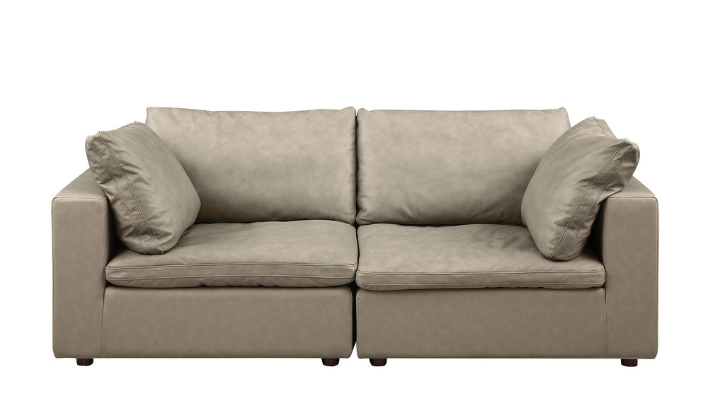 DivanItalia 1100 Modular Loveseat – Top-Grain Italian Leather - Beige