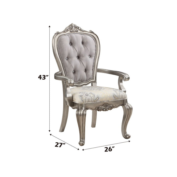 Ariadne - Arm Chair Set of 2) - Velvet & Antique Platinum