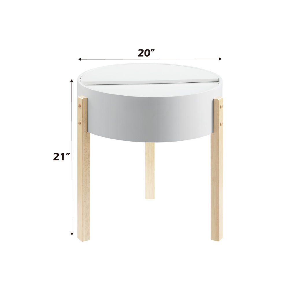 Bodfish - End Table - White & Natural
