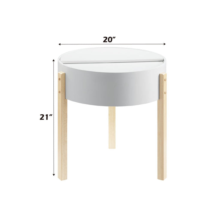 Bodfish - End Table - White & Natural