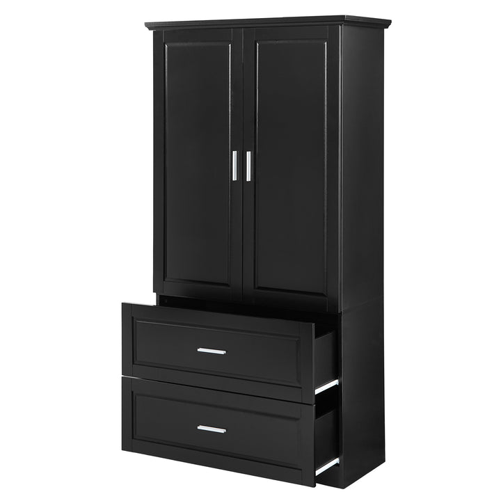 tall-bathroom-storage-cabinet-with-two-doors-and-drawers-black