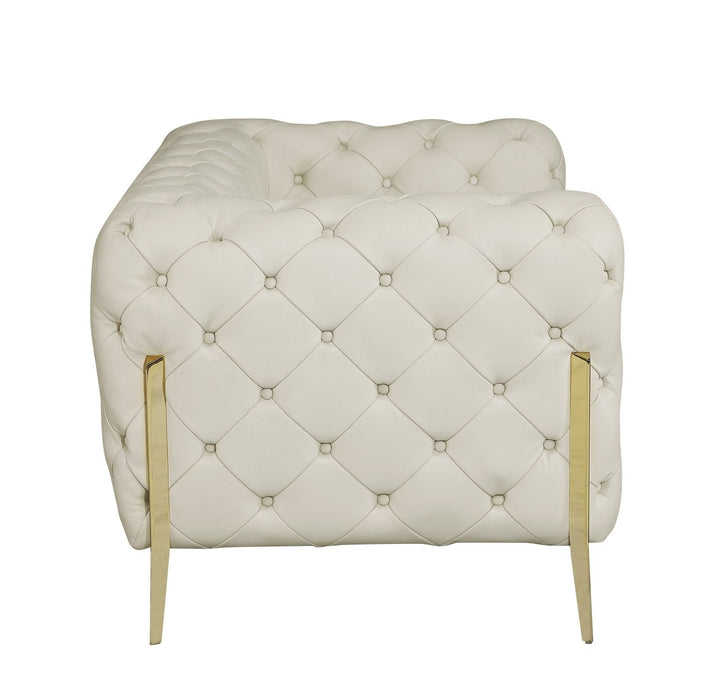 DivanItalia 970 Italian Leather Beige Loveseat