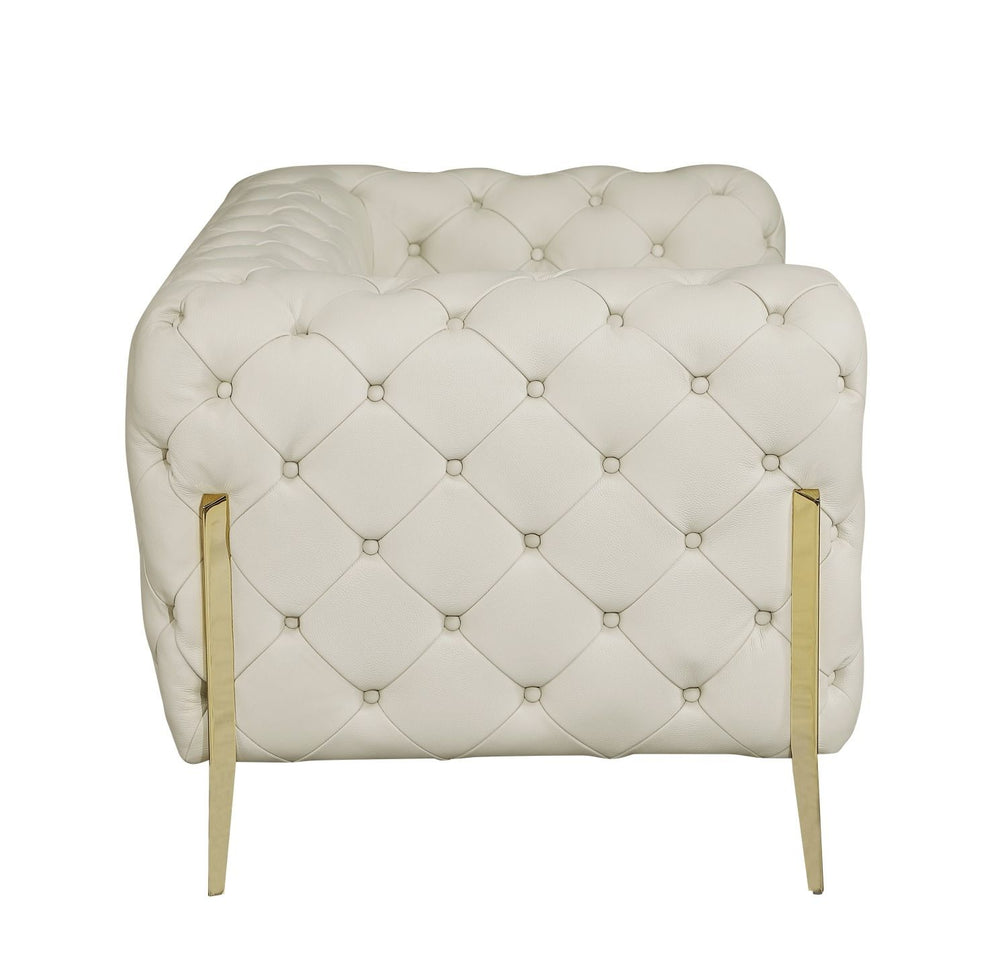 DivanItalia 970 Italian Leather Beige Loveseat - alternate view 4