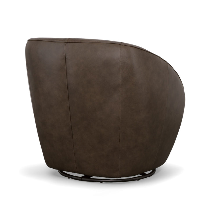Wade Leather Swivel Chair in Milk Chocolate