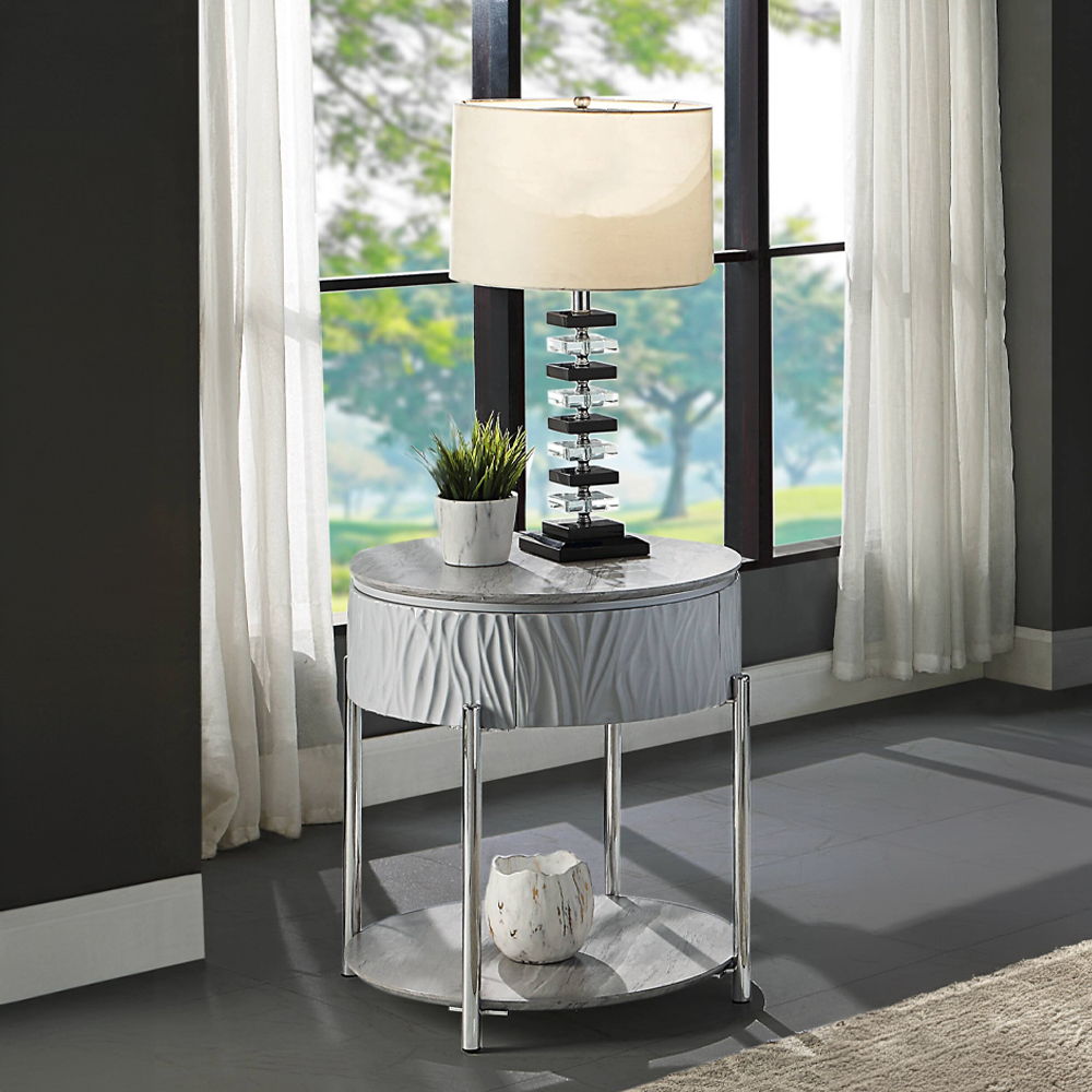 yukino-end-table-gray-high-gloss-chrome