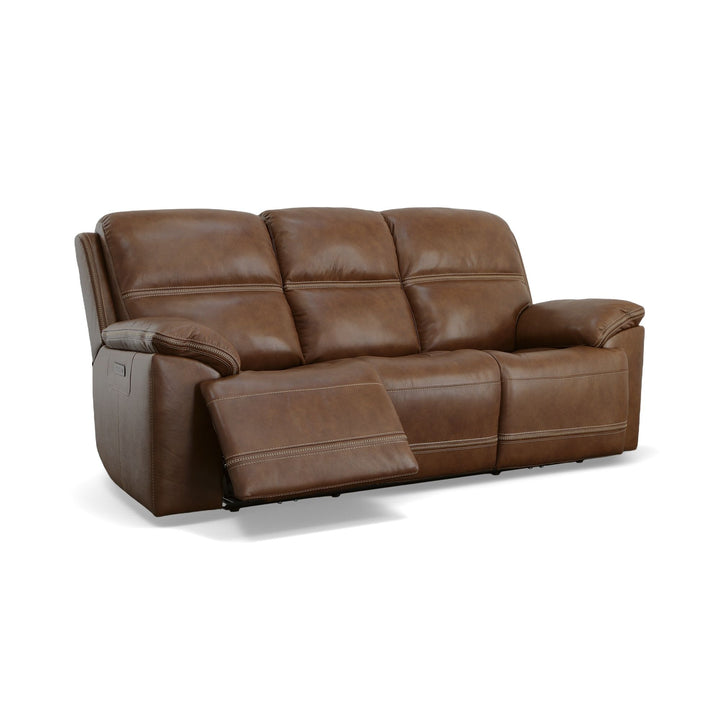 Flexsteel 1759-62PH-20272 Jackson  Power Reclining Sofa With Power Headrests  Whiskey