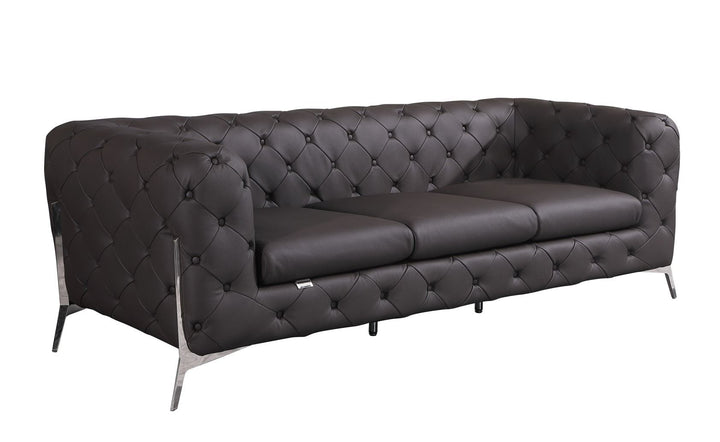 DivanItalia 970 Italian Leather Brown Sofa Set