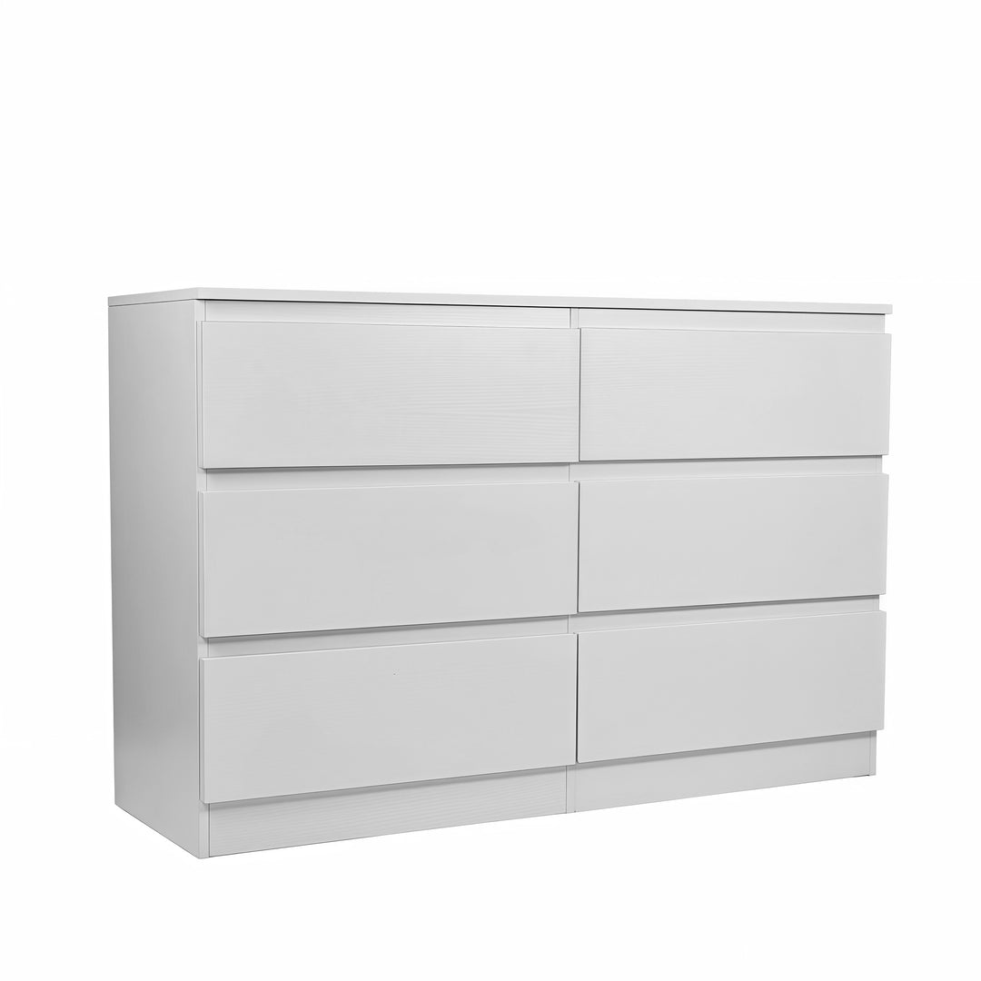 Modern 6 Drawer Dresser with Spacious Countertop and Concealed Handles, Storage Cabinet for Bedroom