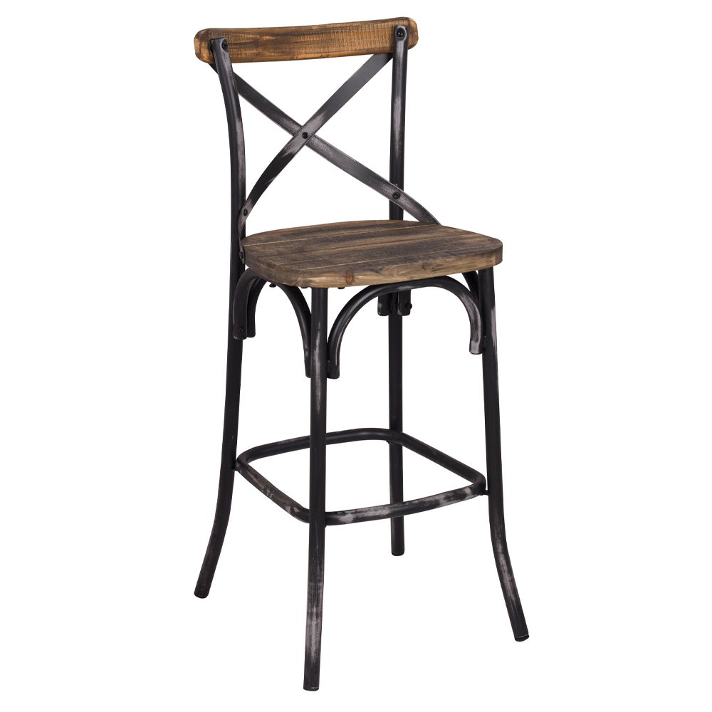 ACME Furniture Zaire Bar Chair Antique Black & Antique Oak