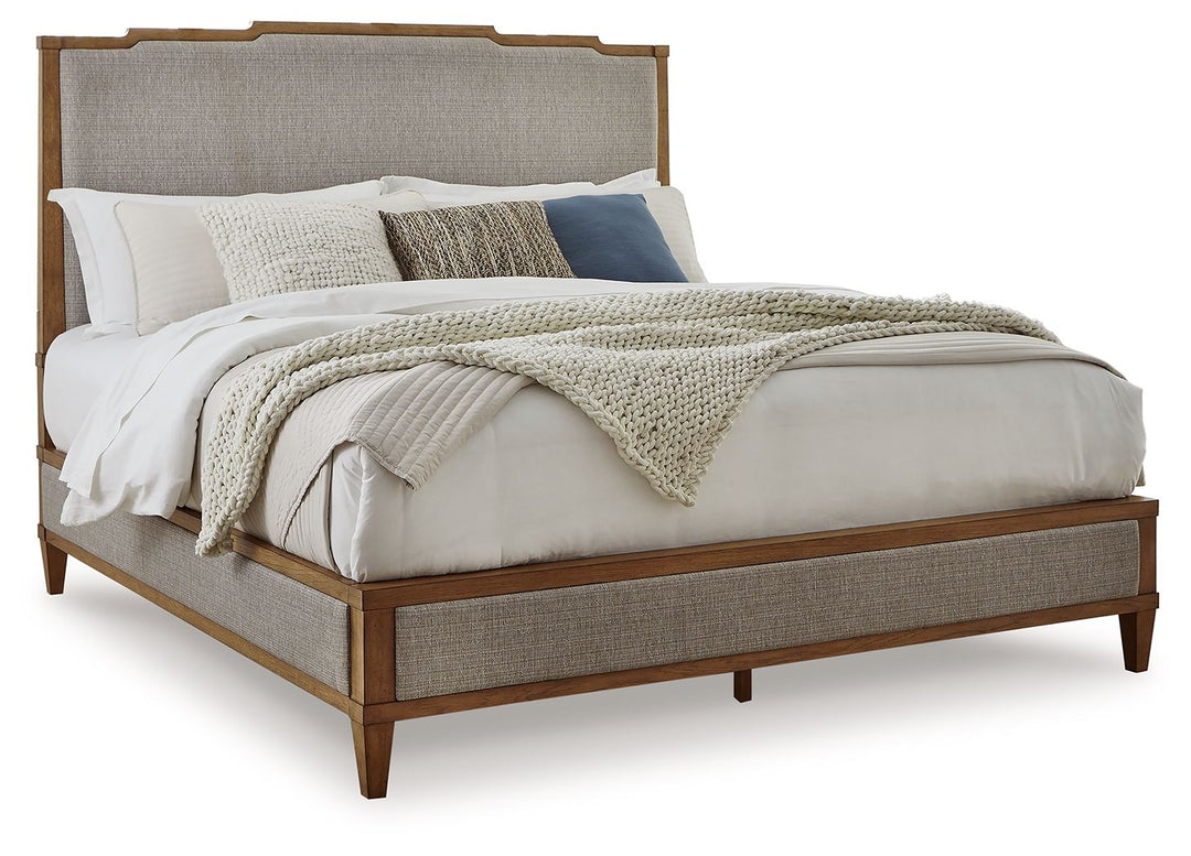 Sharlance - Queen Upholstered Panel Bed - Light Brown by Ashley Furniture product image