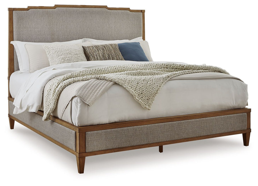 Sharlance - Queen Upholstered Panel Bed - Light Brown by Ashley Furniture product image