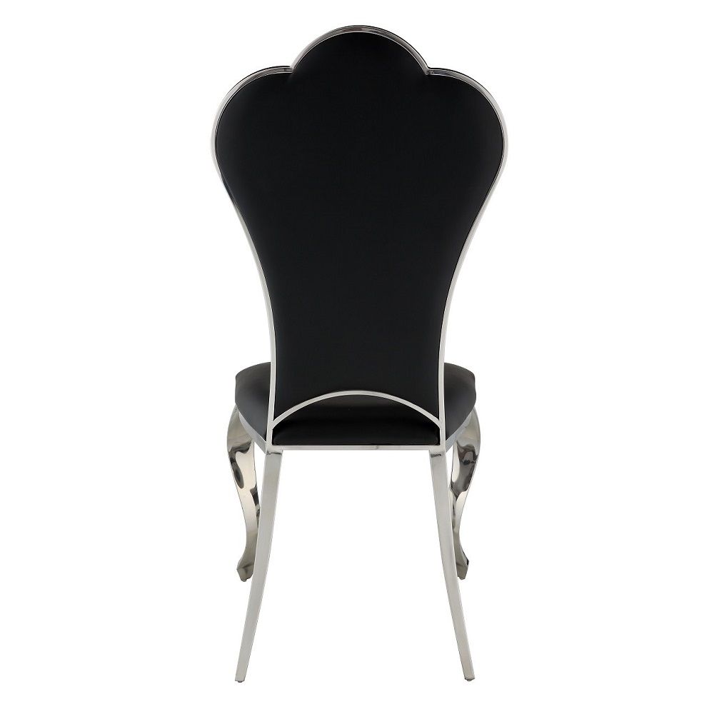 Cyrene - 43" Side Chair Set of 2) - Black Synthetic Leather